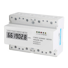 Compteur d'énergie triphasé sur rail DIN 5-100A LCD 230/400V DTS6619