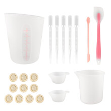 Espátula reutilizável para maquiagem, mini espátula de silicone de qualidade alimentar, raspador de potes com cabo longo e profundo, kit para