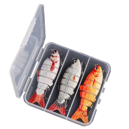 6-Segment Hardplastik-Blinker mit Drillinghaken, 10 cm, 17,6 g 2