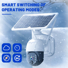 WiFi Solar Camera, True 2K QHD Vision Wireless Rechargeable Battery Outdoor Indoor Solar PTZ, Long Battery Life, Real-Time Communication & Smart