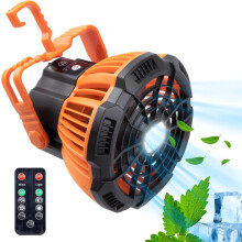Ventilateur brumisateur portable pour les aventures en plein air, compagnon de camping rechargeable avec télécommande, fonctionnalités 3 en 1 et