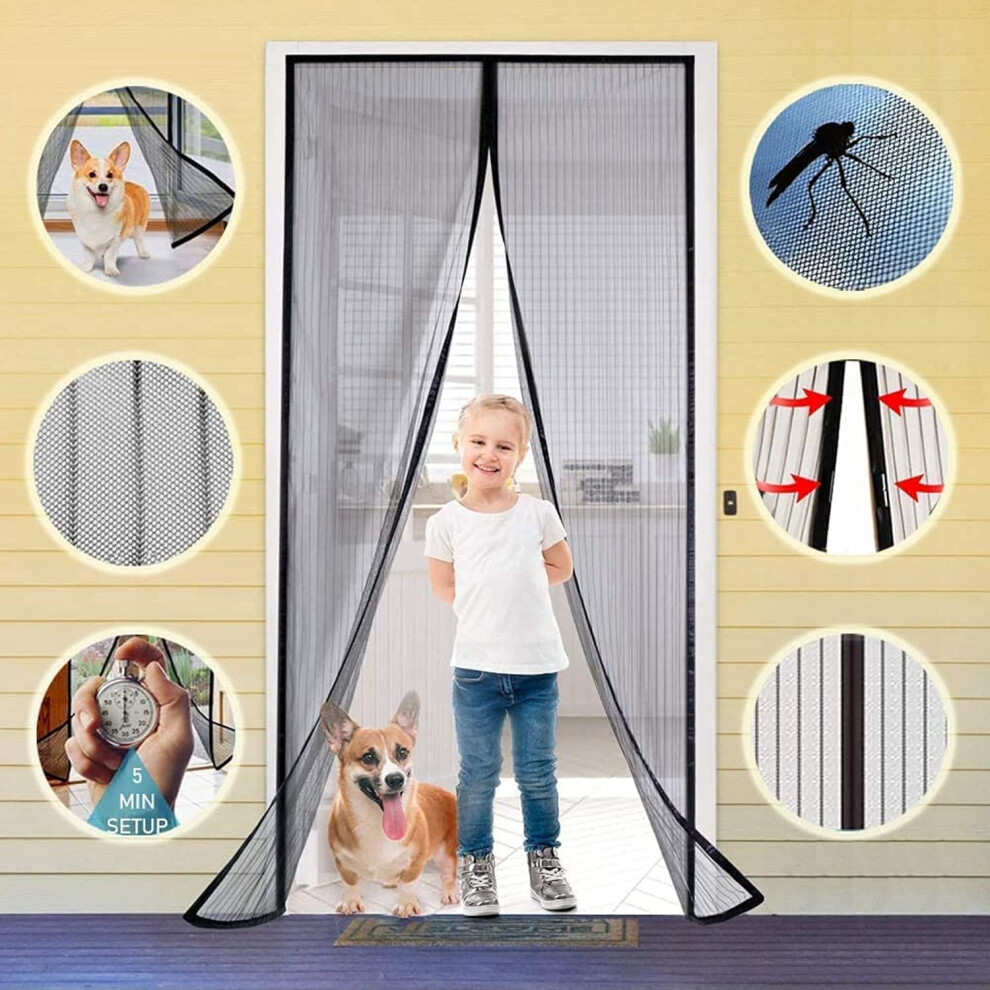 Breezy Insect Protection, Magnetic Screen Door For Fresh Air, Hands Free Mesh Partition For Seamless Entry, Heavy Duty Curtain With 19 Magnetic 9405630250459