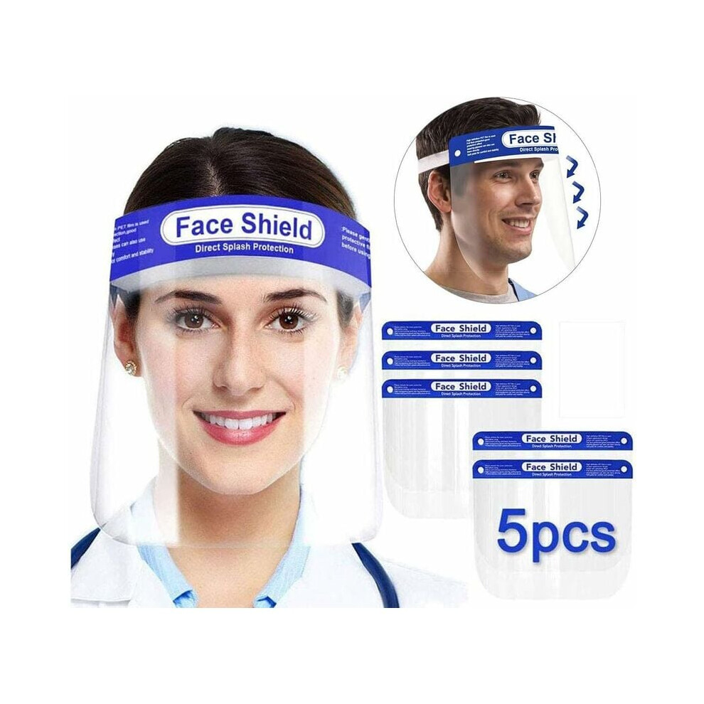 Adjustable Headband Face Shield, Transparent Full Coverage Protective Visor, Crystal-Clear Vision Anti-Fog Technology, Comfortable Protection For All 9441426836674