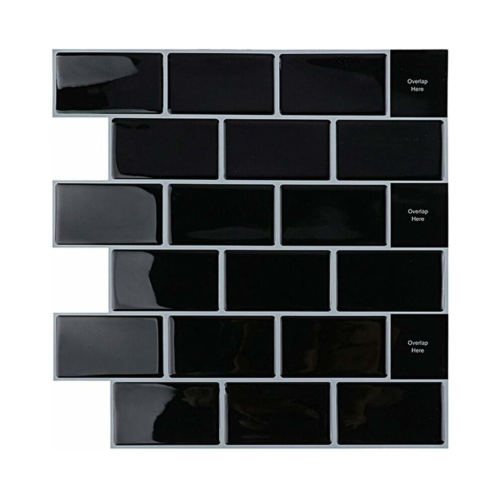 Peel And Stick Kitchen Backsplash Tile Stickers, Self Adhesive 3D Brick Relief Effect Waterproof Vinyl Wall Tiles For Bathroom Laundry Stove Area, 9448196687406