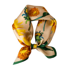 Lenço para pescoço feminino elegante, respirável, macio e suave, em seda, com embalagem requintada para presente. 100% seda de amoreira, ideal
