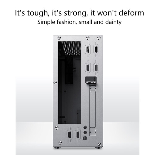 Mini-ITX Aluminum Desktop Chassis with PCIe 3.0 Riser-Black 1