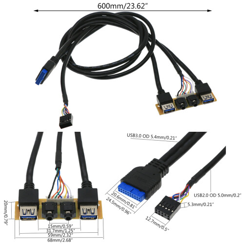 Front Panel USB3.0+ USB3.0+High Definition Audio Jack Port I/O 1