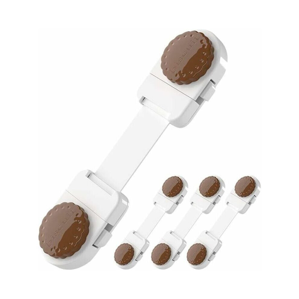 Triple Lock Design Child Safety Locks, Non-Toxic Material for Cabinets Appliances Drawers Refrigerator, Adjustable Strap for Customized Fit Versatile