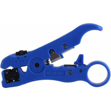 Automatische draadstripper, handmatig stripgereedschap met verstelbaar stripmes, ingebouwde veer en draaikompas voor coaxkabels en meer.