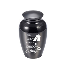 Cats Ashes Urn Pet Cremation Urns with Memorial Word-Black