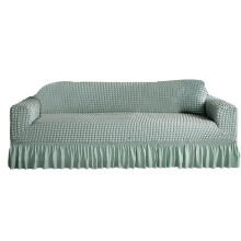 Plaids Seersuckers Sofabezug Stretch Sofa Europäische- Grün S
