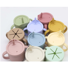Innovativ Sip-n-snack-mugg, 2-i-1-mugg och snacksbehållare för småbarn, Greppvänliga handtag, Kladdfri snacksmugg, Säker för babybruk, Perfekt