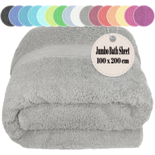 Extra Large Super Jumbo Bath Sheet Silver 100x200cm Egyptian Cotton Soft XXL Bath Sheet