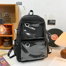 (Black) Japanese Kawaii Itabag Women New 2026 Transparent Backpack Women Large Capacity Ita Backpack School Bags for College Student JK