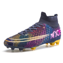 (5.5, FG-Purple) Men's Soccer Shoes Outdoor Athletics Training Football Boots Teenagers Cleats Spikes Shoes AG/FG
