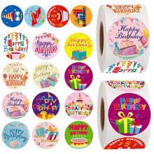 2 Roll Verjaardag Ronde Decal Roll Voor-Stijl 1 plus stijl 3