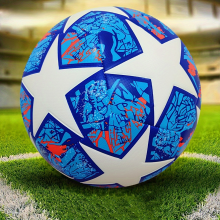 (Blue) 1Pc Classic Size 5 Soccer Ball, Handmade PU Leather Soccer Ball, Durable Kicking Outdoor Sports Training Game Football