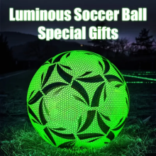 1 Green Machine-Stitched Size 5 Glow Football, Indoor/Outdoor Adult Training and Recreational Game Ball with Luminous PU Materia
