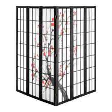 Eristysseinä - DUOKU - Japanilainen paraventti - 6 Paneelia - Musta - Sisustuselementti