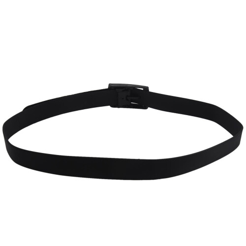 Men's Women's Silicone Belt Rubber Plastic Buckle Plain Leather Style Adjustable-Black 1