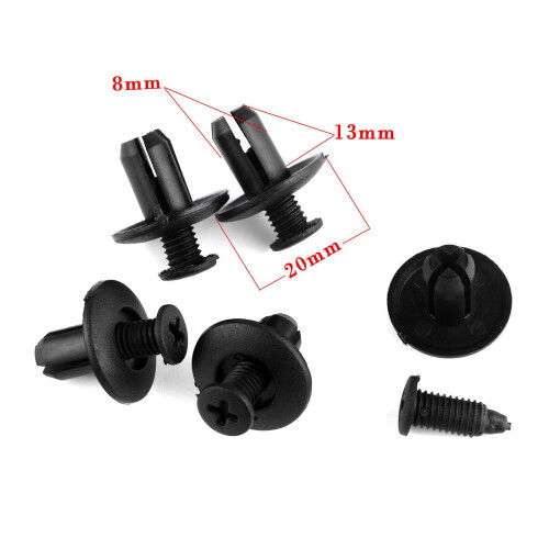 120 X 8mm Car Hole Plastic Rivets Fastener Bumper Push Pin Clips Clip 2