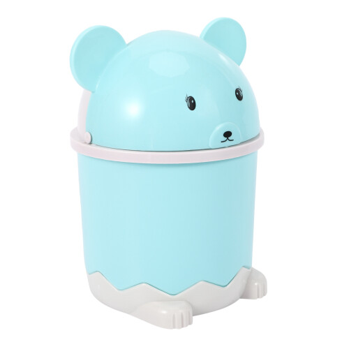Cute Desktop Trash Desktop With Lid Small Paper Basket  Flip Plastic Trash Can 1