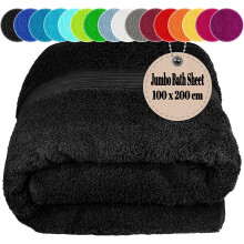 Extra Large Super Jumbo Bath Sheet Black 100x200cm Egyptian Cotton Soft XXL Bath Sheet