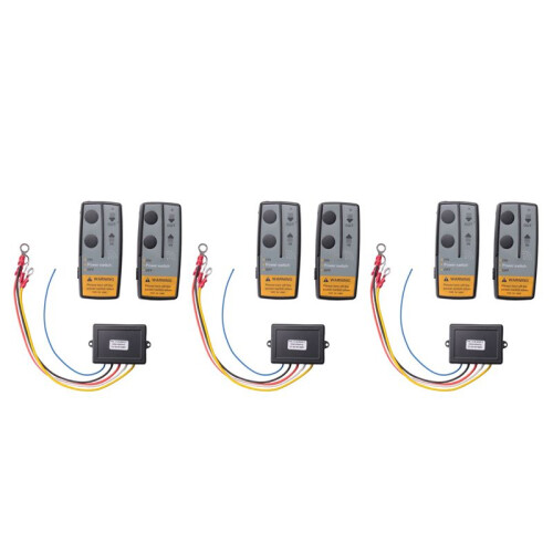 3Set 12V 24V 2.4G 50M Universal Car Wireless Winch Crane Remote Control Controller with Twin Handset Remote Range 1