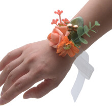 Corsage de poignet Rose 4 pièces, bracelet de Corsage de-orange