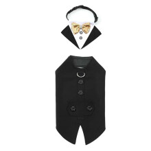 Dog Tuxedo Vests Suit Dog Valentines Christmas-Black S