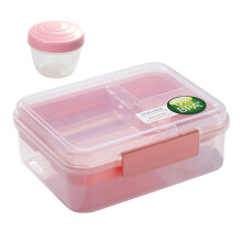 Practical Multiple Section Food Container Portable 2-Pink L