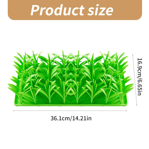 Cats Lick Pad With Suctions Cup Slow Feeders Sniffing Mat Grass 2