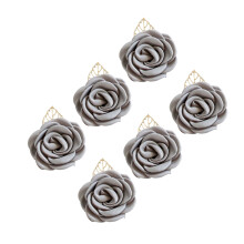 6Pcs Florals Wedding Lapel Decoration for-Gray without beads c