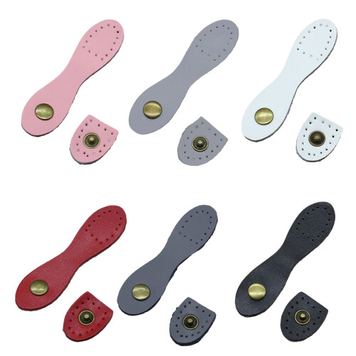 10 Pcs Leather Snap Button Closure Sew On Leather Snap-Black 1