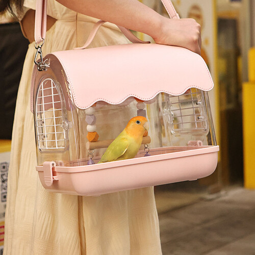 Permeable Bird Carriers  Set  Regulable Backpacks-Leather green 2