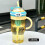 Portable Straw Container with Handle Large Capacity Ice-Blue 6