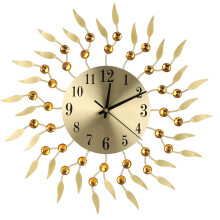Modern Farmhouse Wall Clock Decorative Metal Frame Clock Large Non Ticking Silent Quartz Movement Crystal Accented Elegant Clock For Living Room Bedro