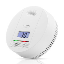 CO Gas Leak Detector with Smoke Alarm Simple Operation Carbon