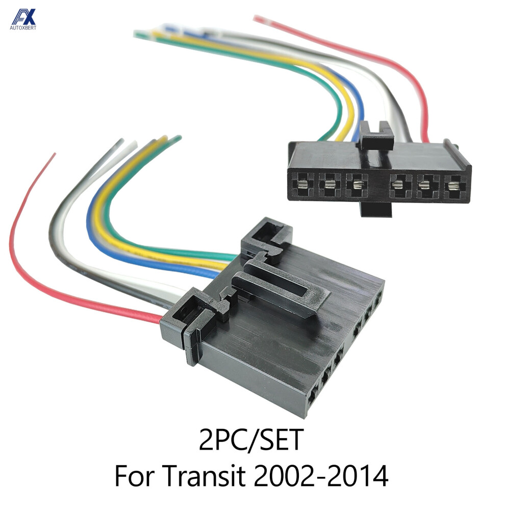 2Pcs 6-Pin For Ford Transit Mk6 Mk7 2000-2014 Rear Left Right Tail Lamp Bulb Holder Wiring Harness Connector Plug 1778452 Light 6935161493634