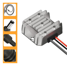 12V 24V Step-Up-Stromkabel Außenstromversorgung Aluminiumgehäuse IP68 3,5A 30V 57,5 63,4 21mm Kompaktes Design