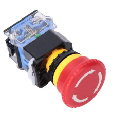 22 mm DPST Pilzstoppknopfschalter 10A Strom 660V Spannungsverriegelung Perfekt für industrielle Anwendungen