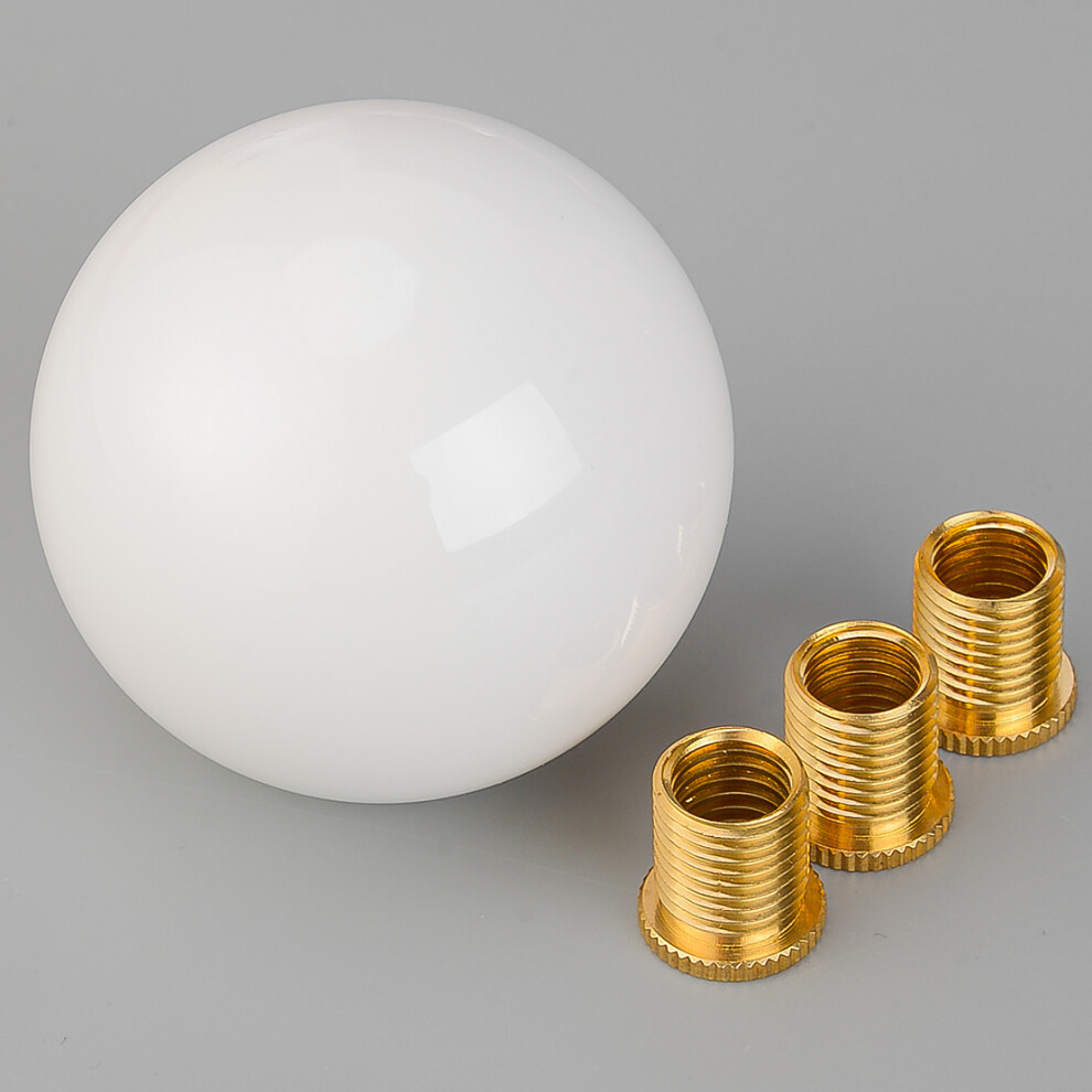 Universal Car Gear Shift Shifter Knob Head Round Ball M12x1.25 Glossy White 6935161485462