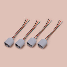 DWCX 4 piezas H13 9008 Conector de faro Harness de cables pigtail Socket hembra adaptado para Ford F-150 2004 2005 2006 2007 2008 2009-2019