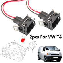 2x para VW Transporter T4 Conector de lámpara de luz antiniebla trasera delantero Conector de bombilla Conector adaptador hembra de 2 pines Conector