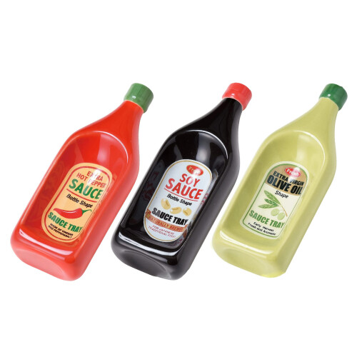 Keramik-Snackschale mit Tomatenflasche,-Schwarze Soßenschüssel 1