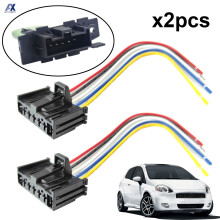 2 piezas para Fiat Grande Punto Evo Linea Calefactor, soplador del motor, resistencia del ventilador, cableado, conector, conector de arnés de telar,