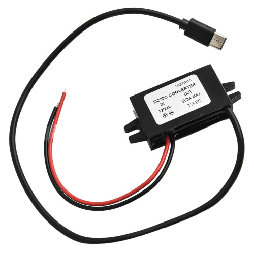 12V/24V To 5V USB C 5A 25W DC Converter Step-down Step Down Module Power Adapter Type C Wire Connector Electrical Equipment Part 1