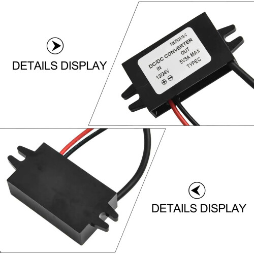 12V/24V To 5V USB C 5A 25W DC Converter Step-down Step Down Module Power Adapter Type C Wire Connector Electrical Equipment Part 2