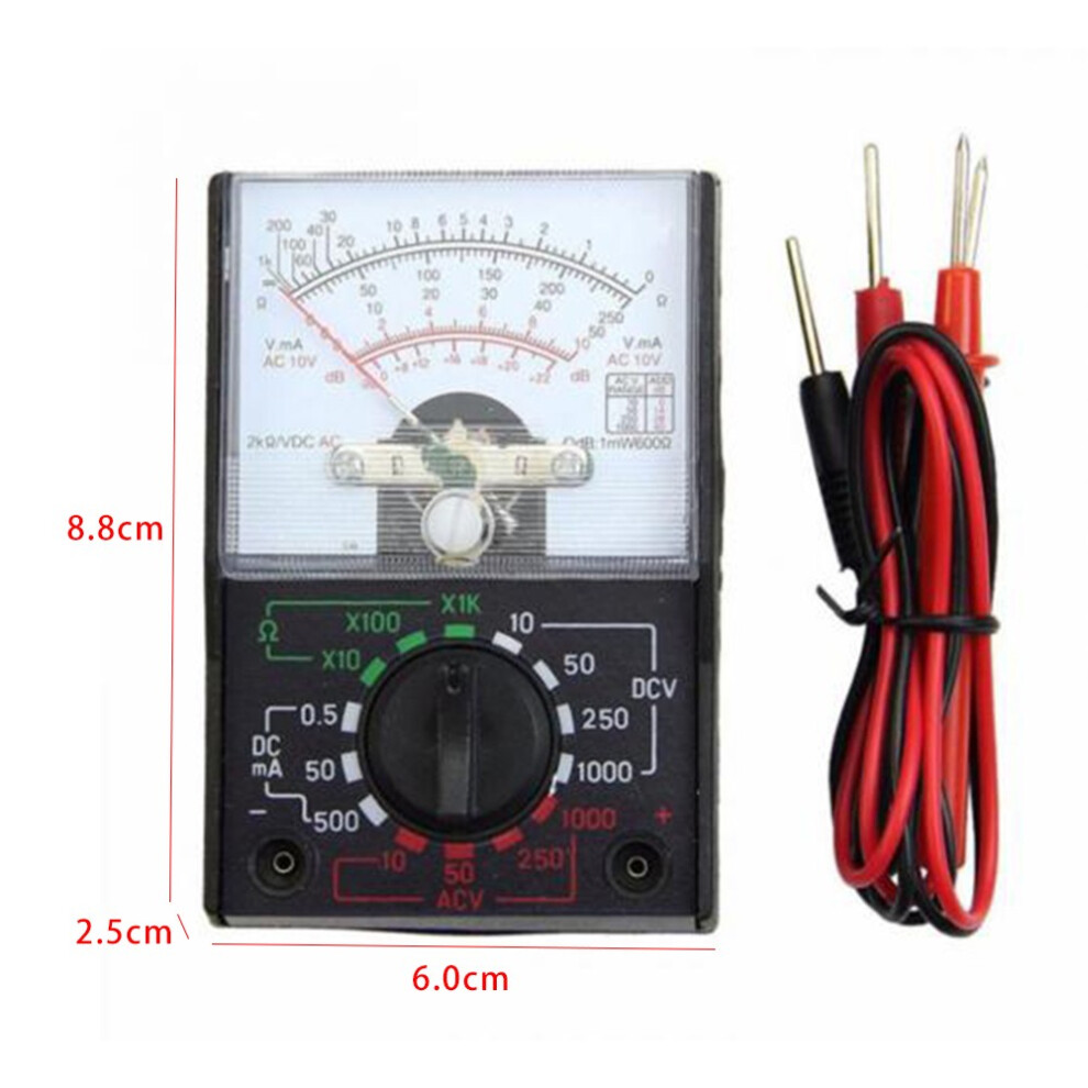 Dc/Ac 1000V Voltmeter 250Ma Ammeter 1Kî© Resistance Meter Analog Multimeter Mf-110A Ac/Dc Analog Multimeter Multi Meter Tester 6935161466492