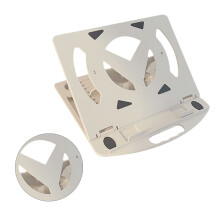 Supporto per Laptop Pieghevole Regolabile in Bianco con Supporto per Telefoni, 28x27,5 cm